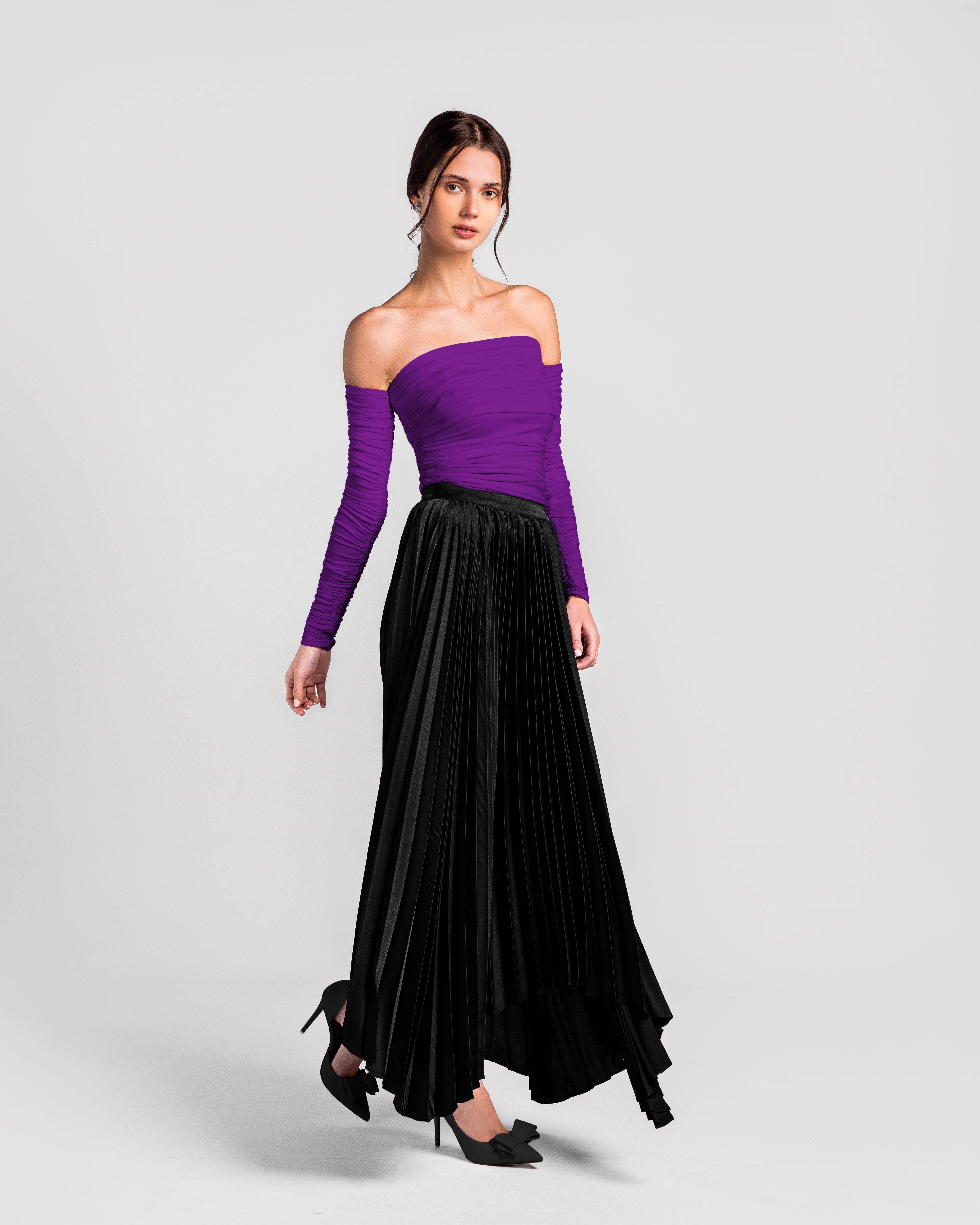 Regal Off-Shoulder Ruched Top - MOONMAINS EGY