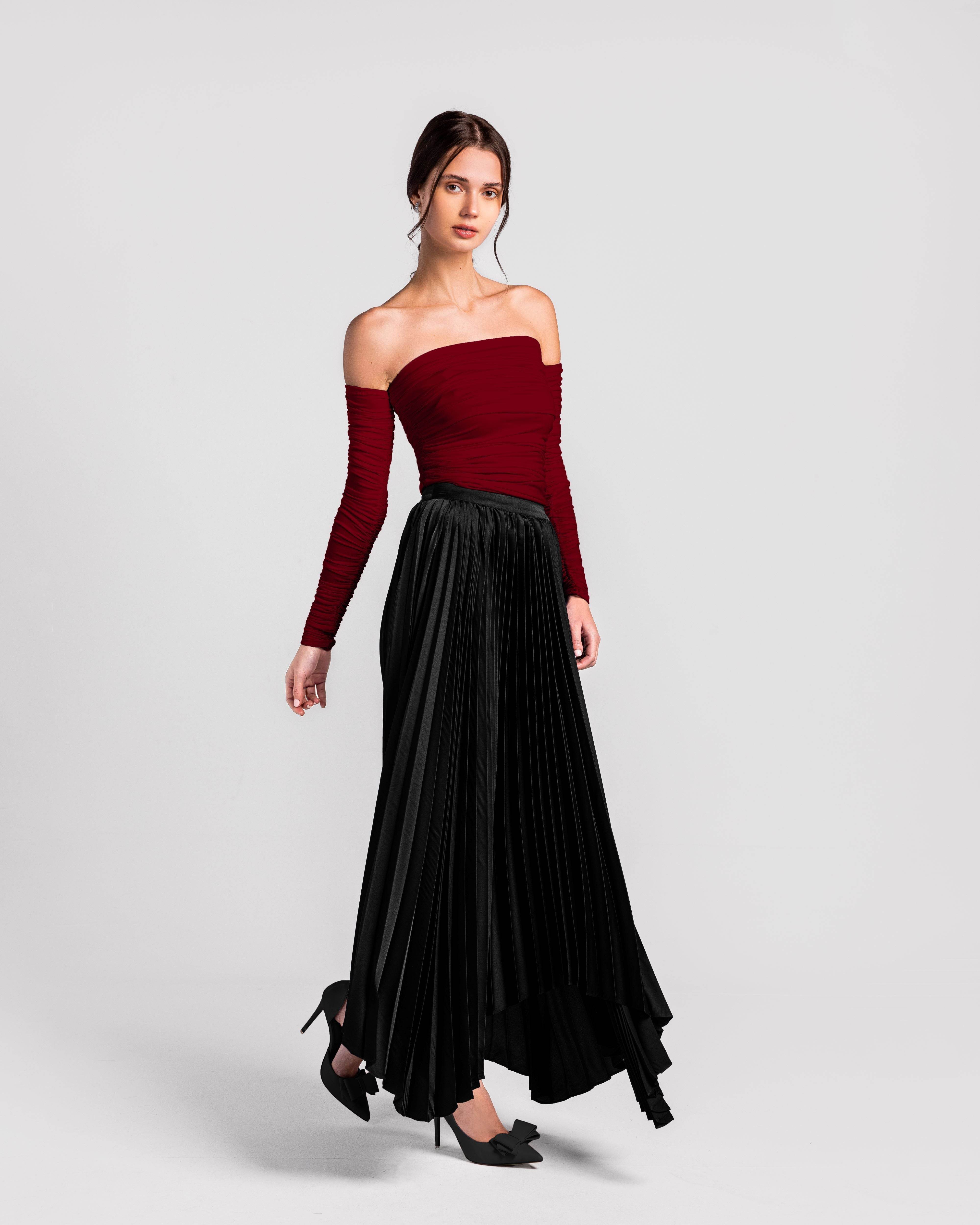 Regal Off-Shoulder Ruched Top - MOONMAINS EGY