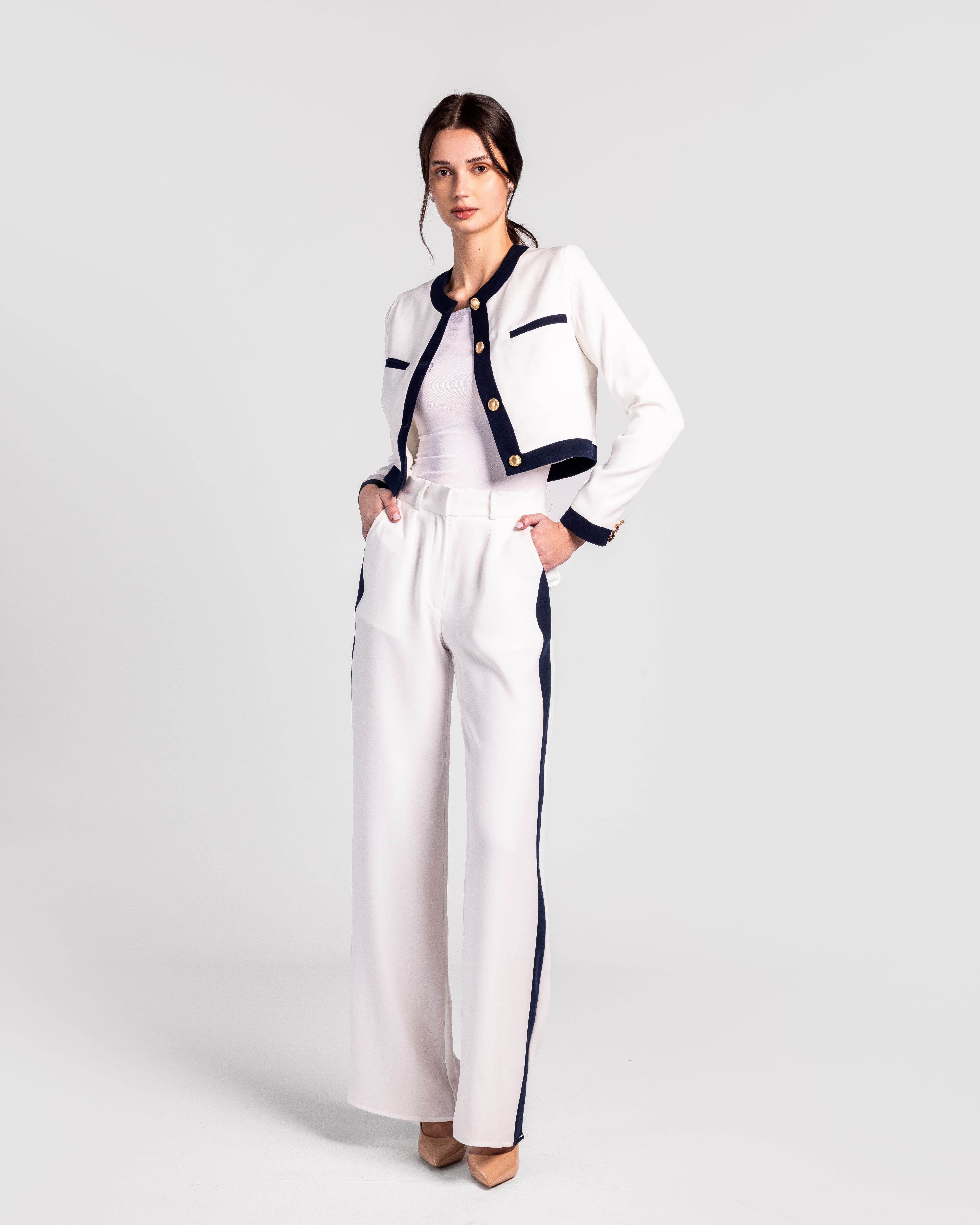 Contemporary Trim Casual Suit Set - MOONMAINS EGY