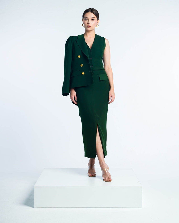 TEXTURED DOUBLE-BREASTED BLAZER - MOONMAINS EGY