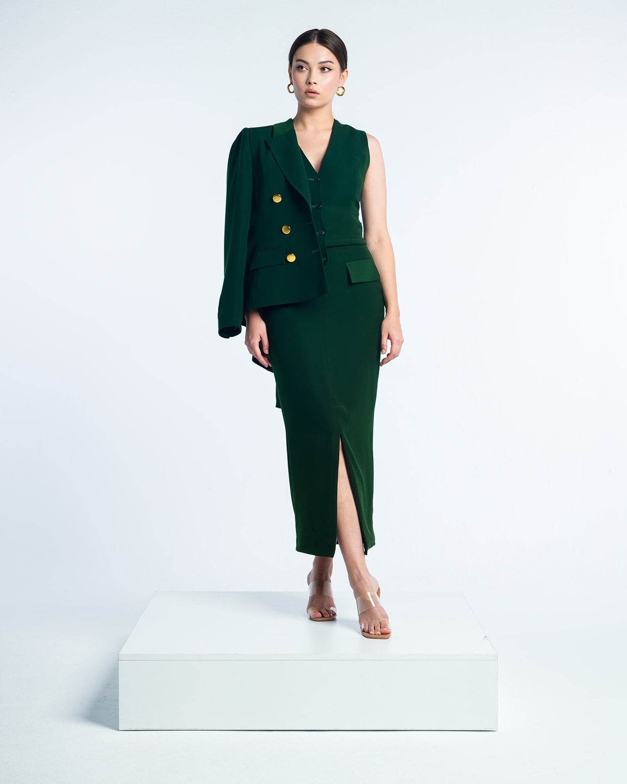 TEXTURED DOUBLE-BREASTED SUIT - MOONMAINS EGY