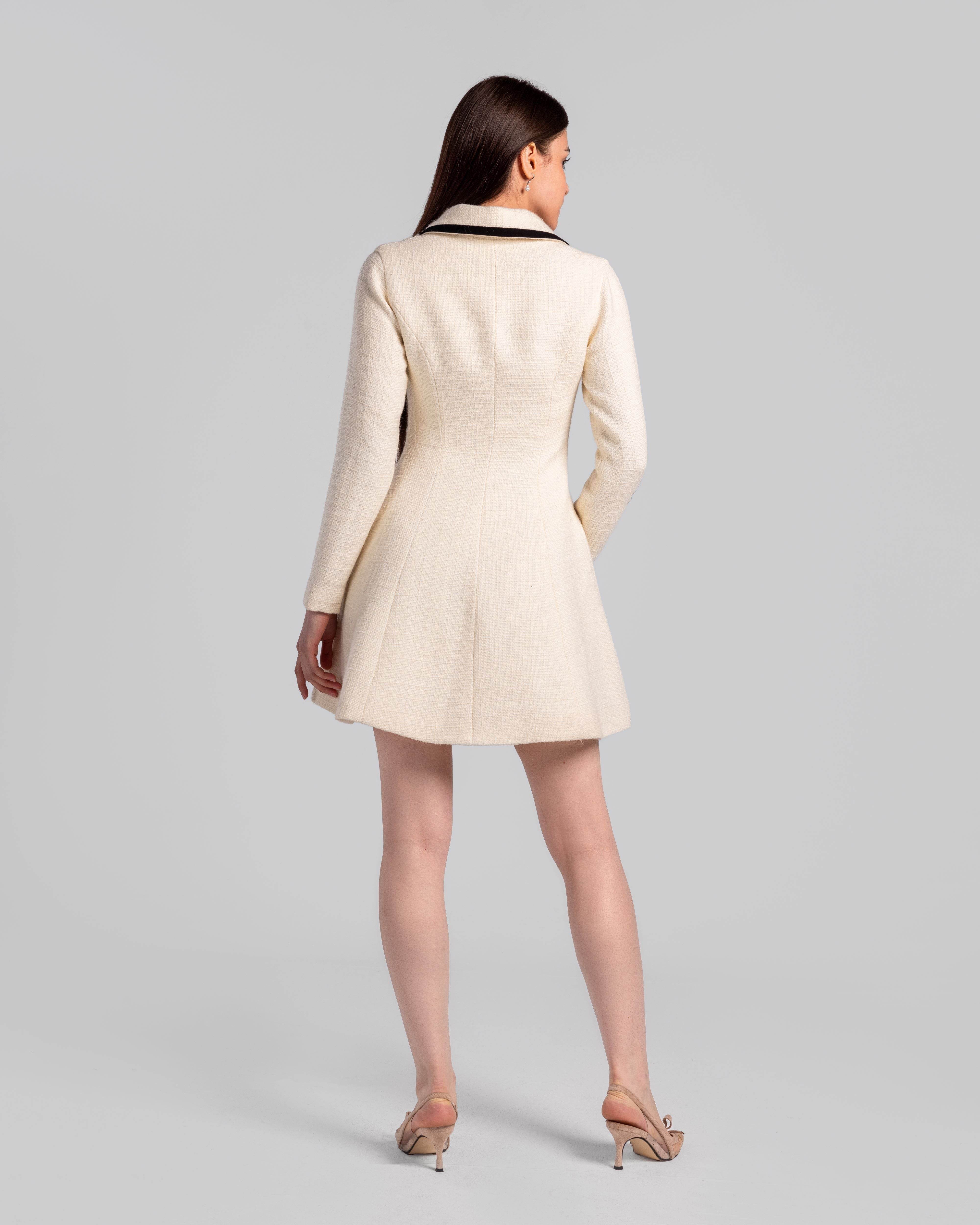 Tweed Elegance A-Line Dress - MOONMAINS EGY