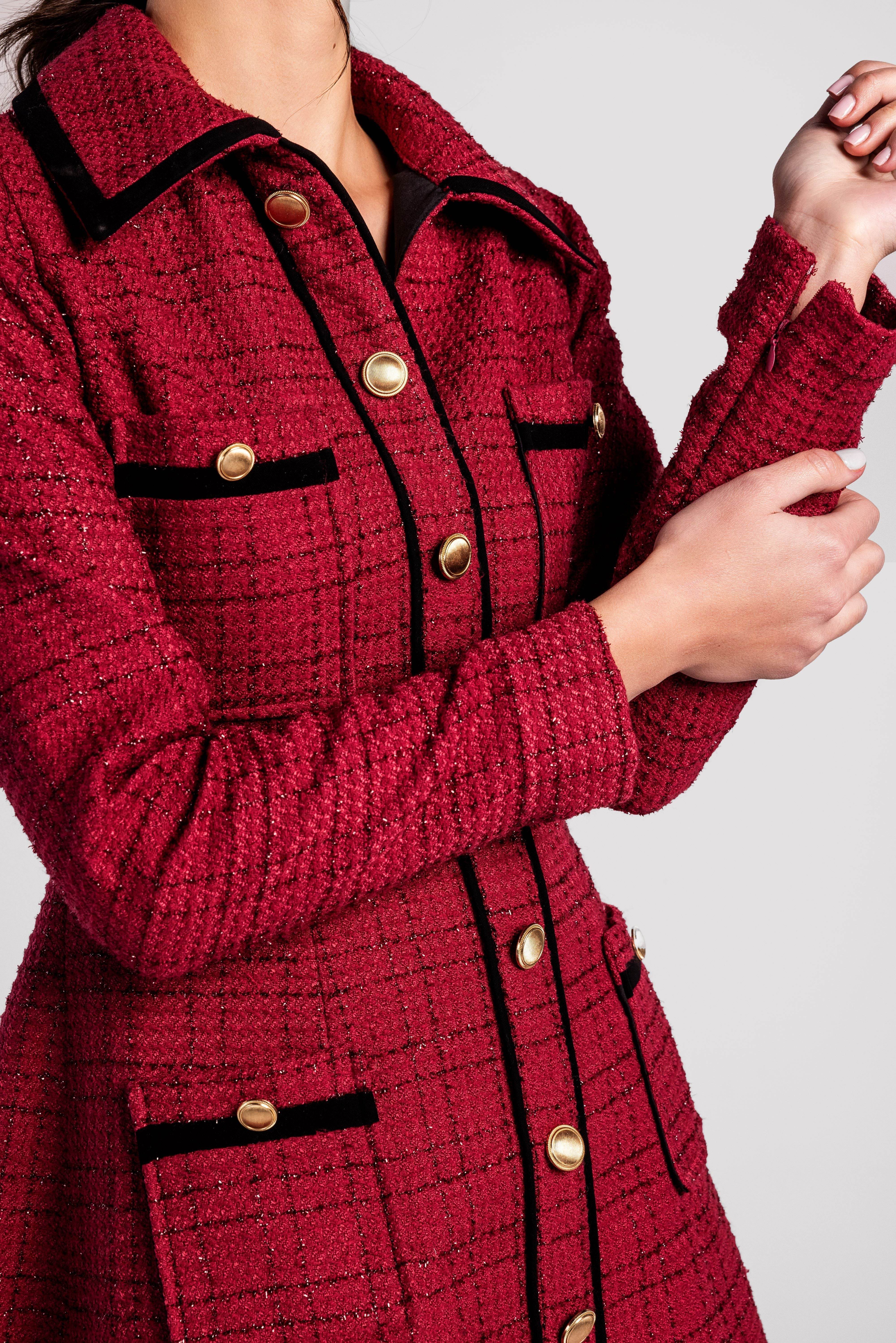 Tweed Elegance A-Line Dress - MOONMAINS EGY