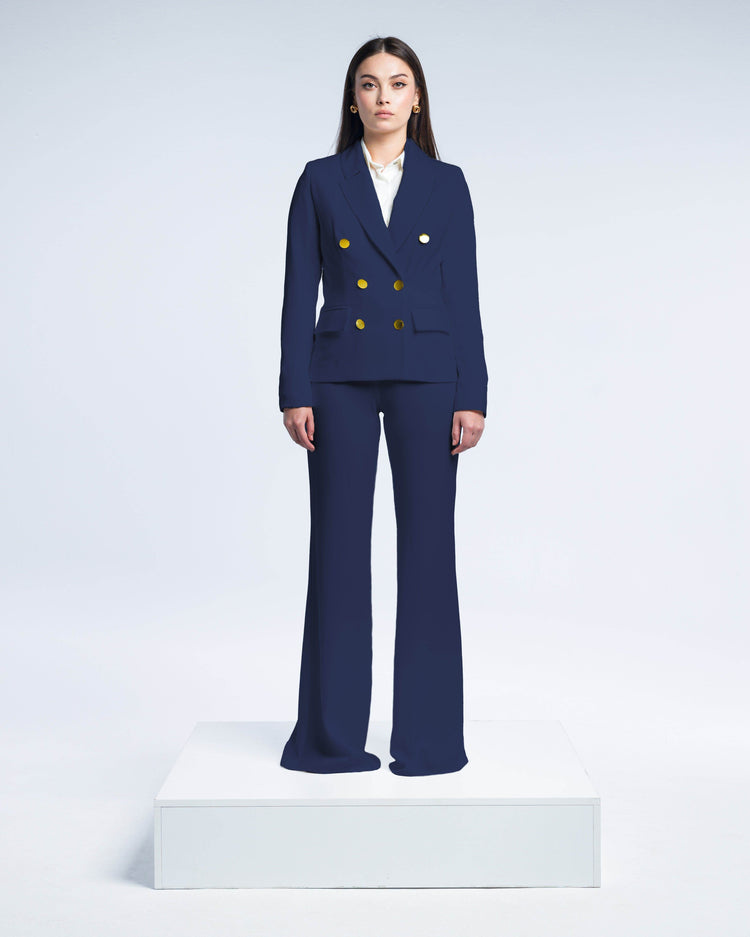 TEXTURED DOUBLE-BREASTED BLAZER - MOONMAINS EGY