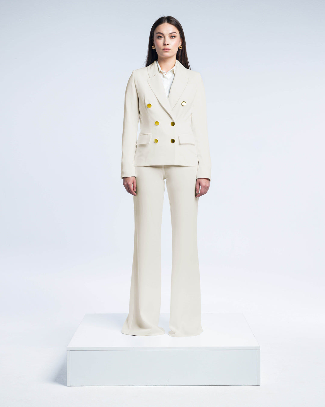 TEXTURED DOUBLE-BREASTED BLAZER - MOONMAINS EGY