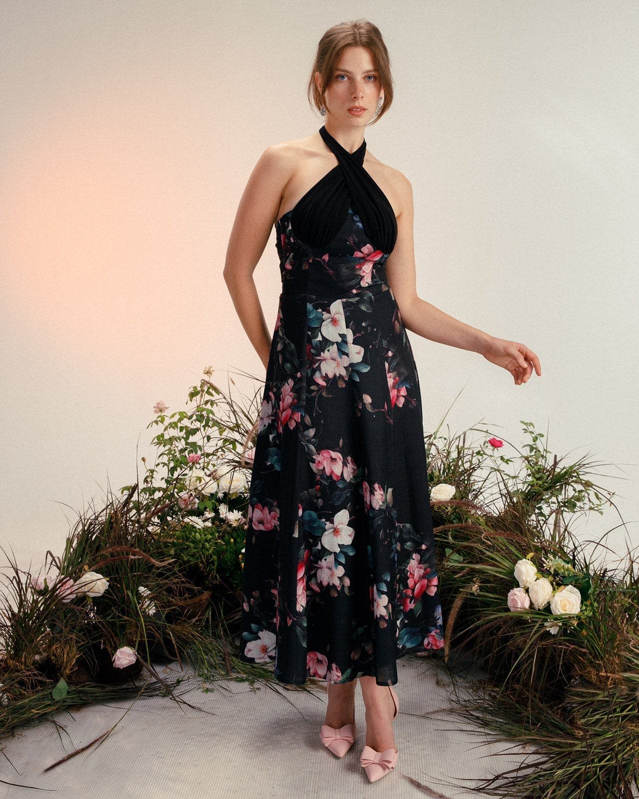 Bellie Linen Floral Dress - MOONMAINS EGY