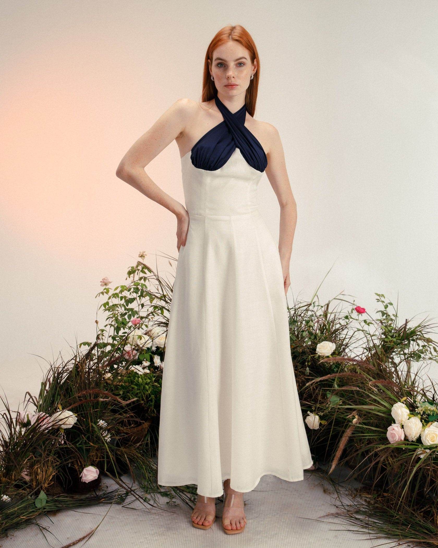 halter Linen dress - MOONMAINS EGY