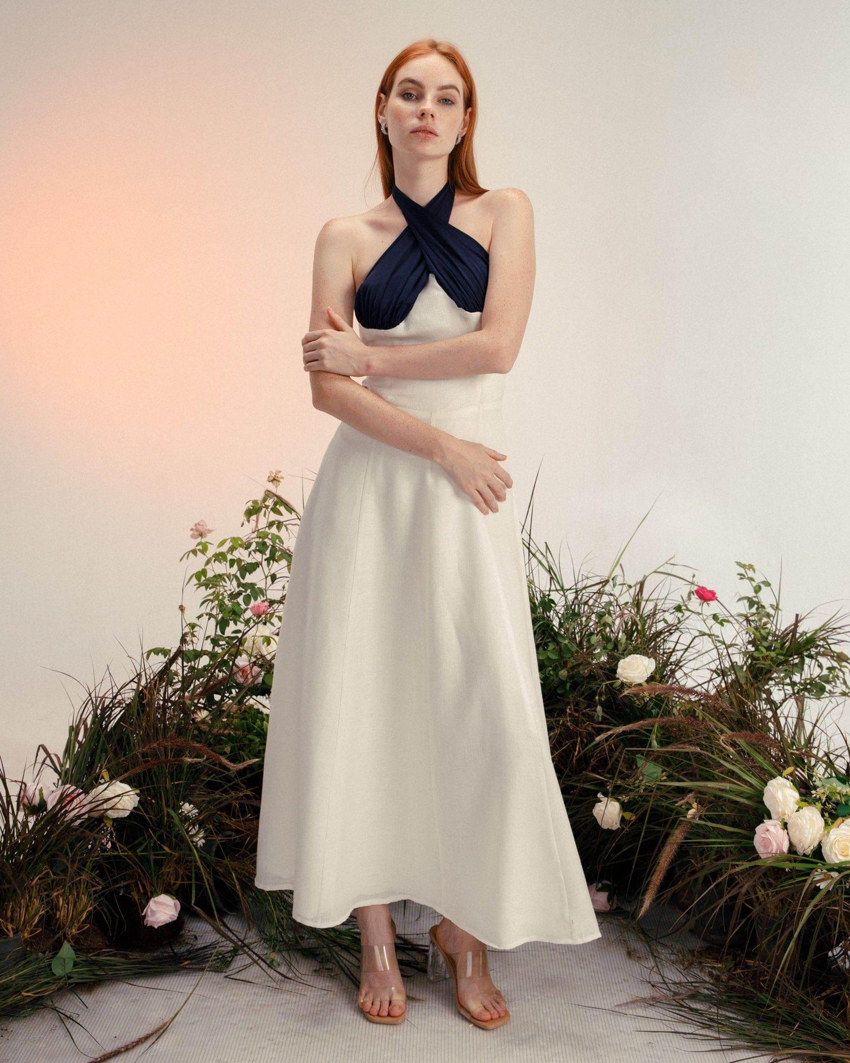 halter Linen dress - MOONMAINS EGY