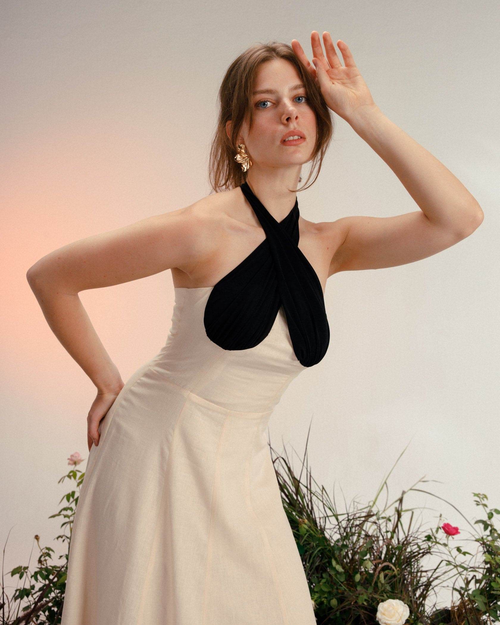 halter Linen dress - MOONMAINS EGY