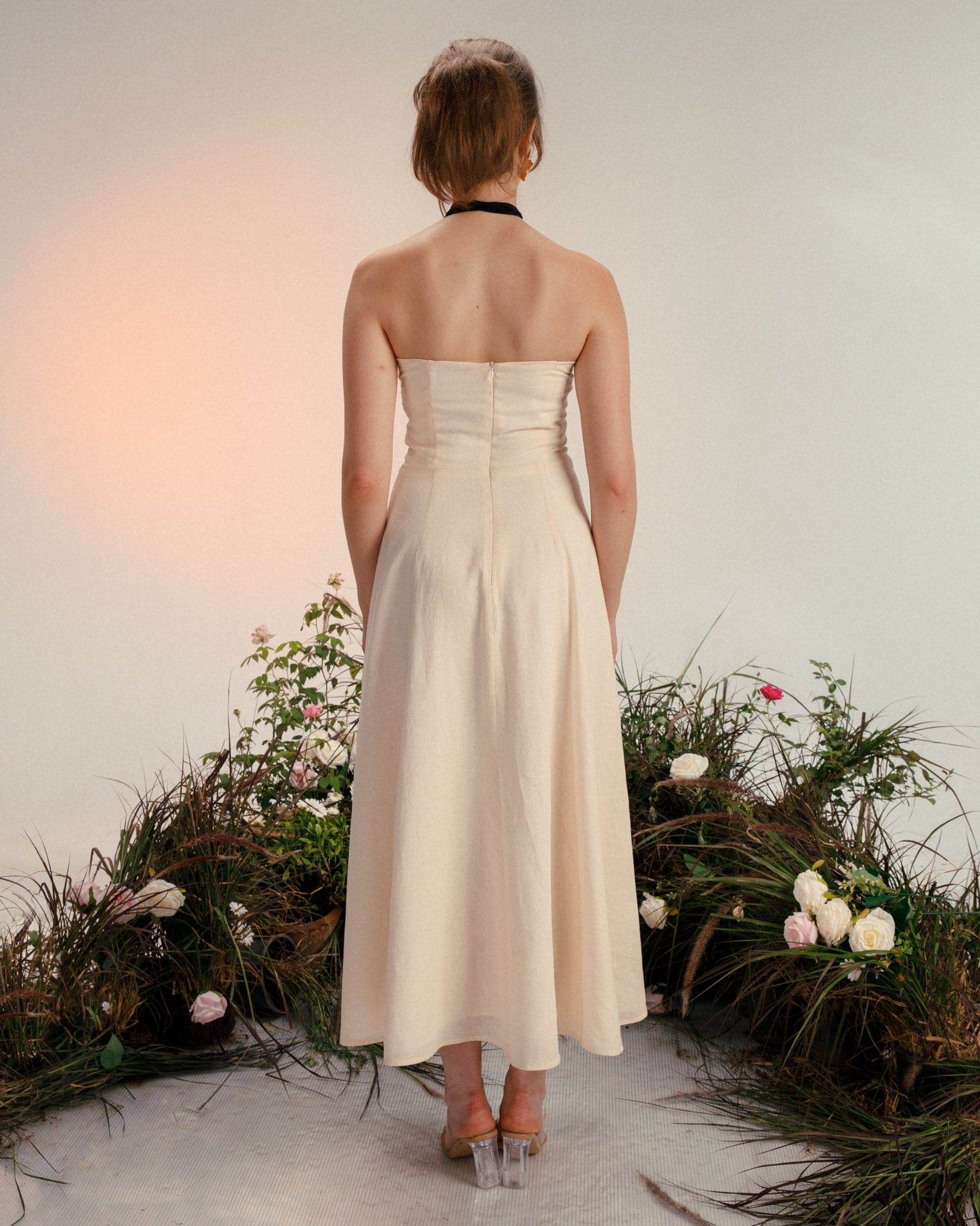 halter Linen dress - MOONMAINS EGY