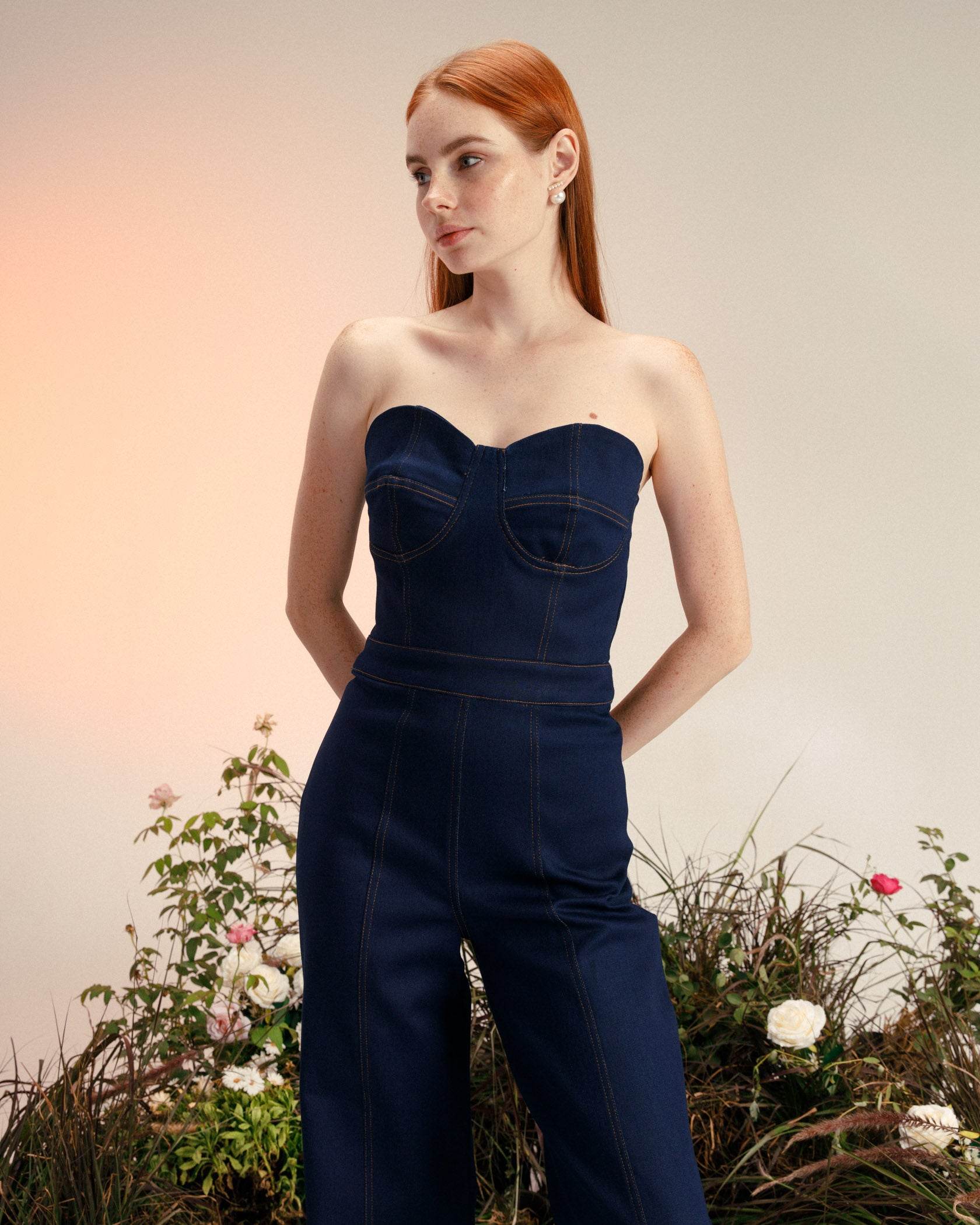 Denim Strapless Jumpsuit - MOONMAINS EGY