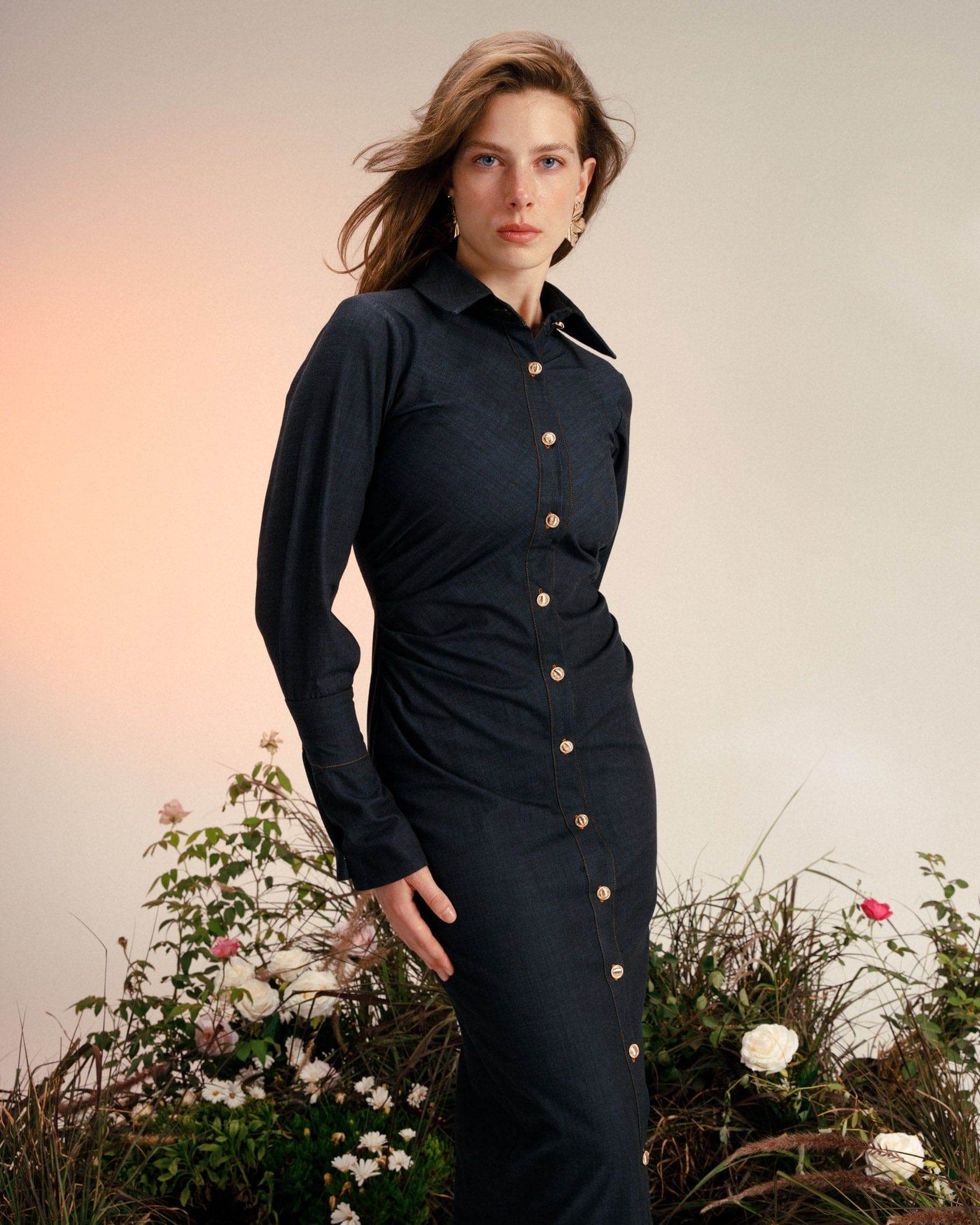 Denim Midi Dress - MOONMAINS EGY