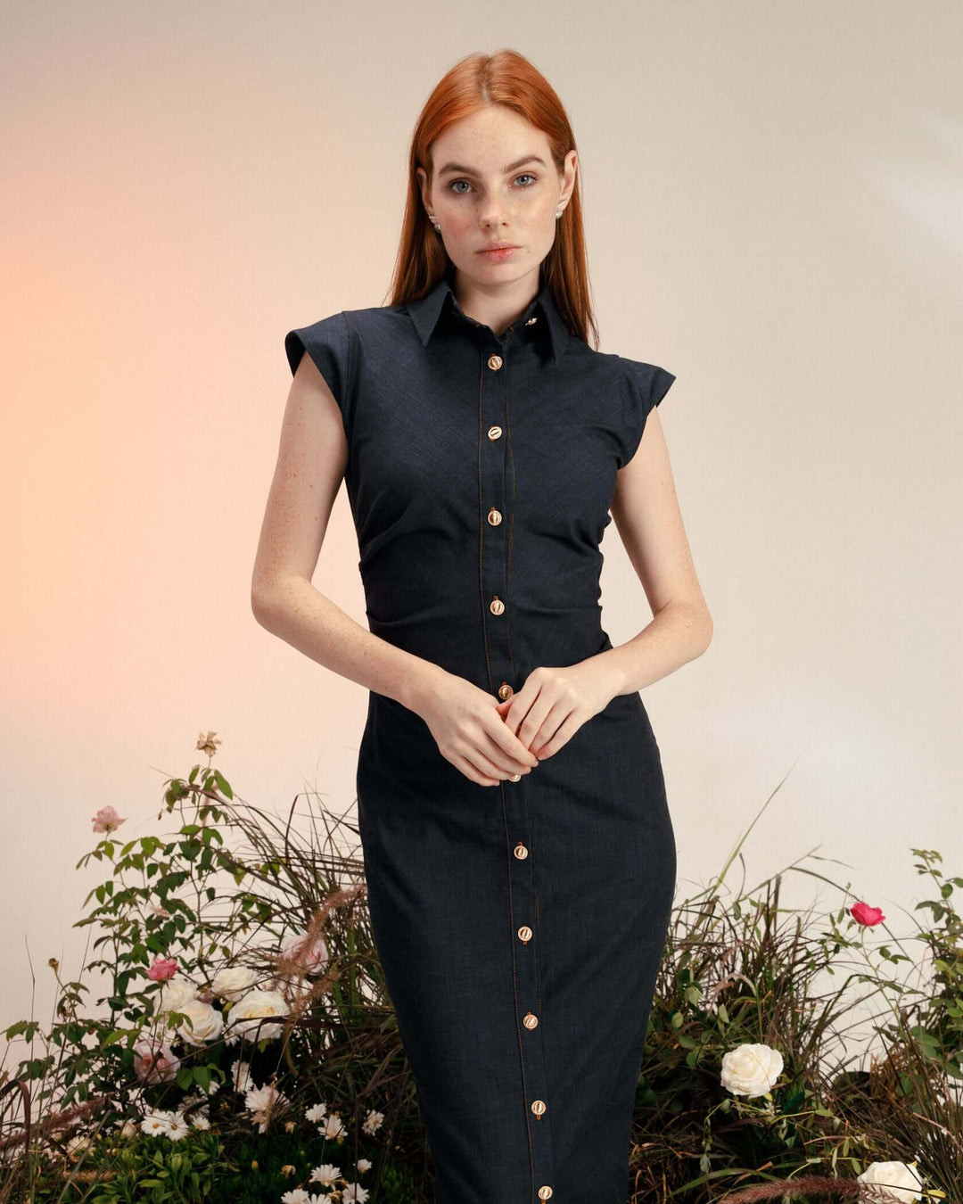 Denim Midi Sleeveless Dress