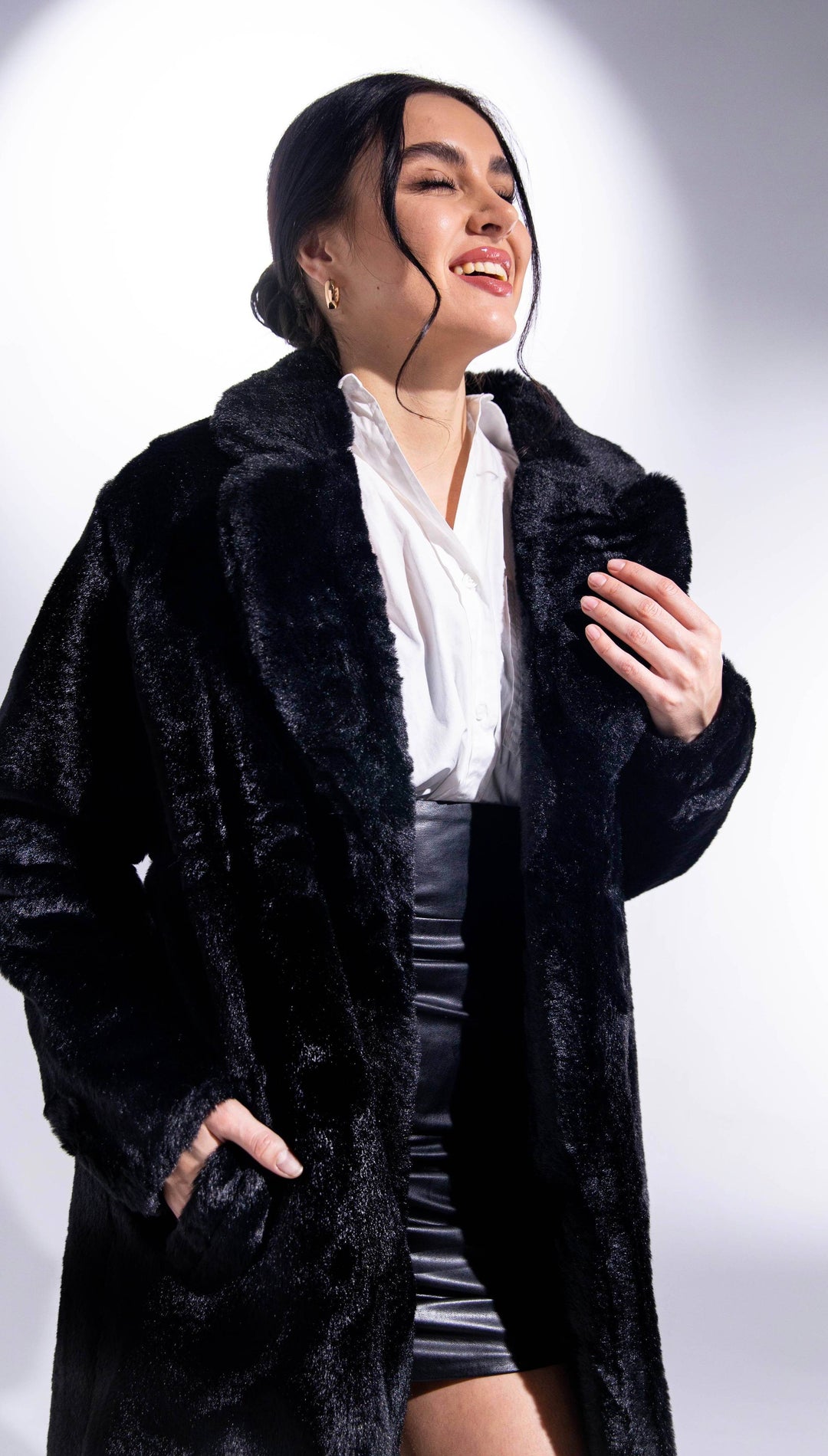long faux fur jacket - MOONMAINS EGY