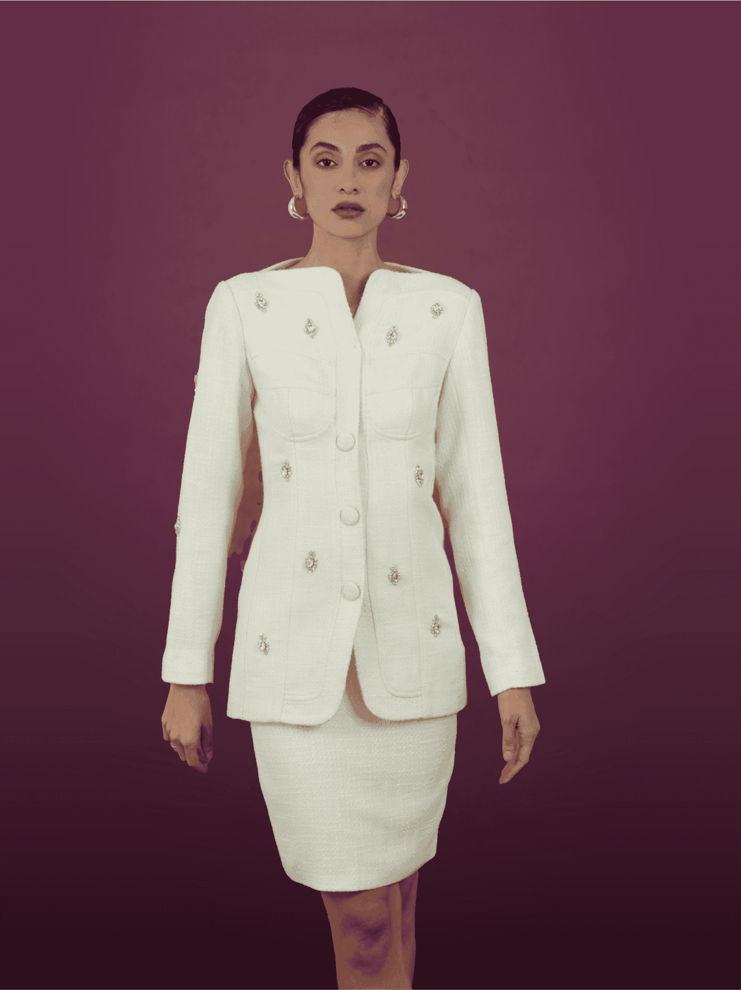 Azure Elegance Belted Ensemble - MOONMAINS EGY