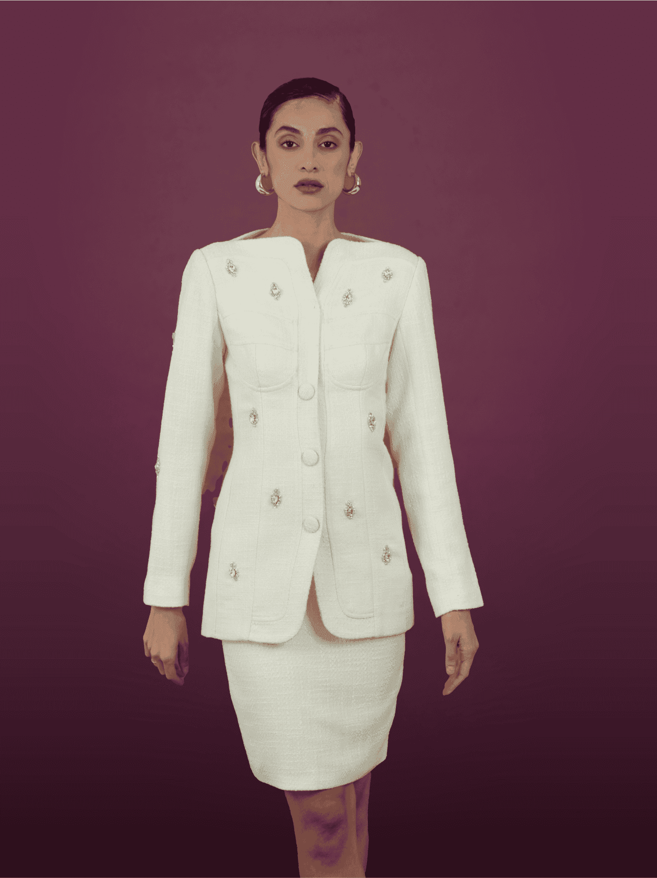 Azure Elegance Belted Ensemble - MOONMAINS EGY