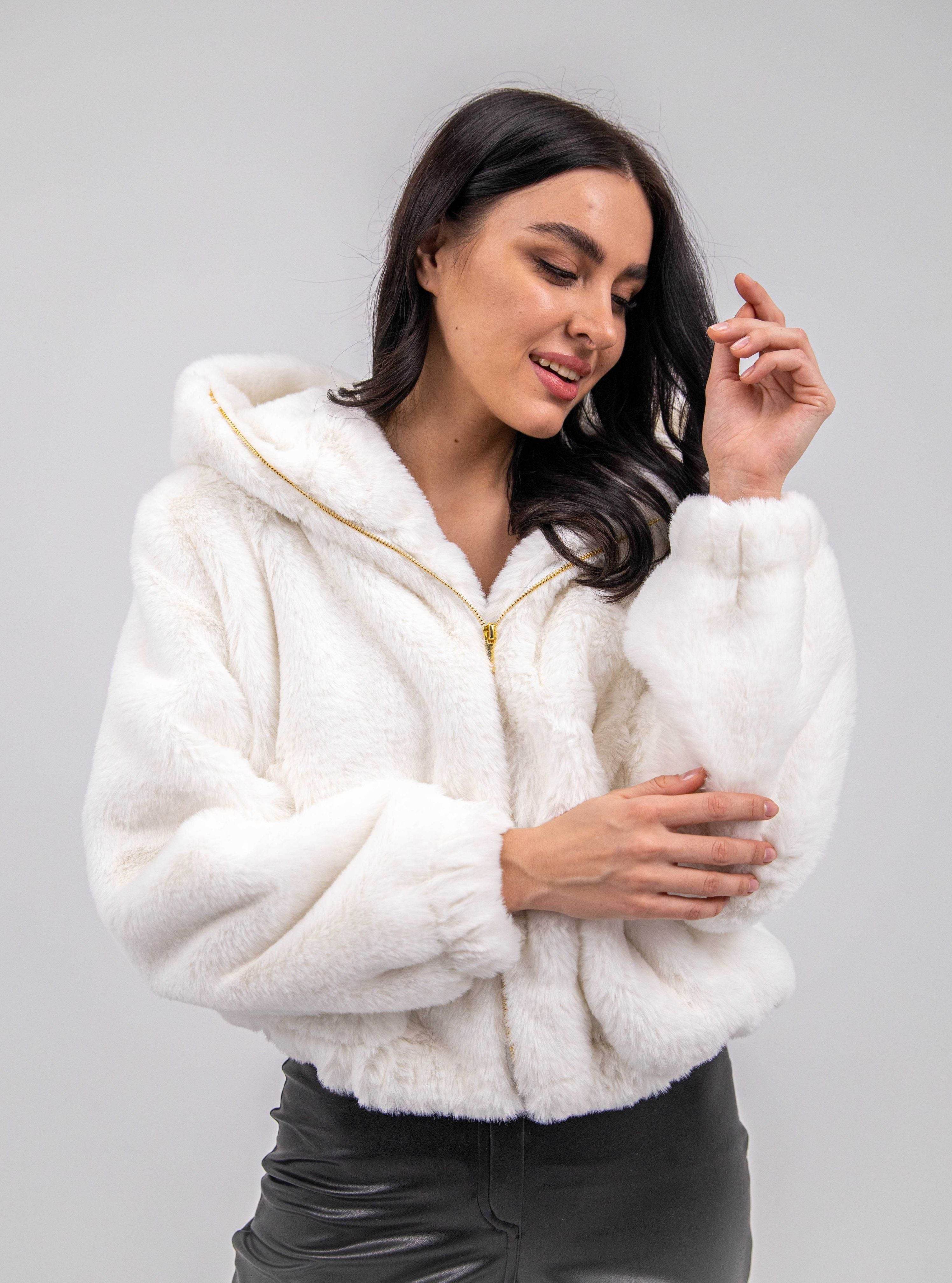 FAUX FUR HOODED JACKET - MOONMAINS EGY