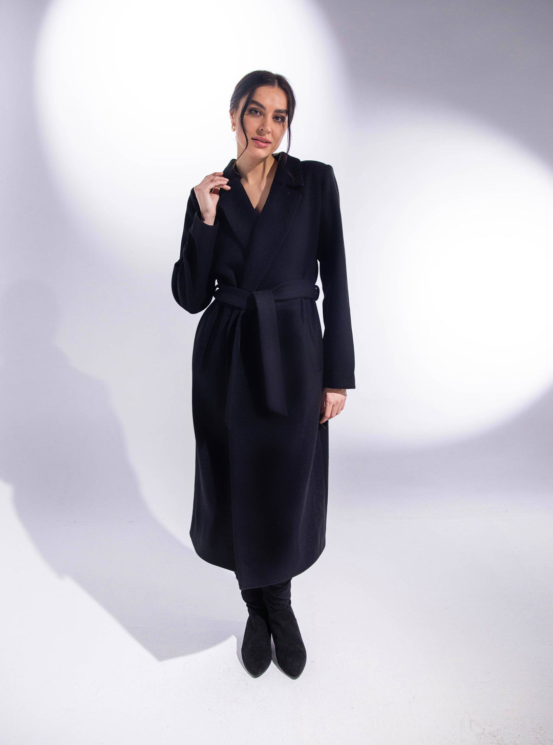 OVERSIZED LONG COAT WITH BELT - MOONMAINS EGY
