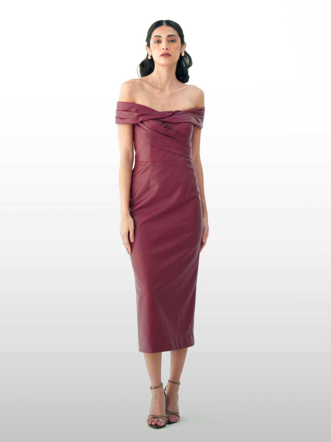 Burgundy Leather dress
