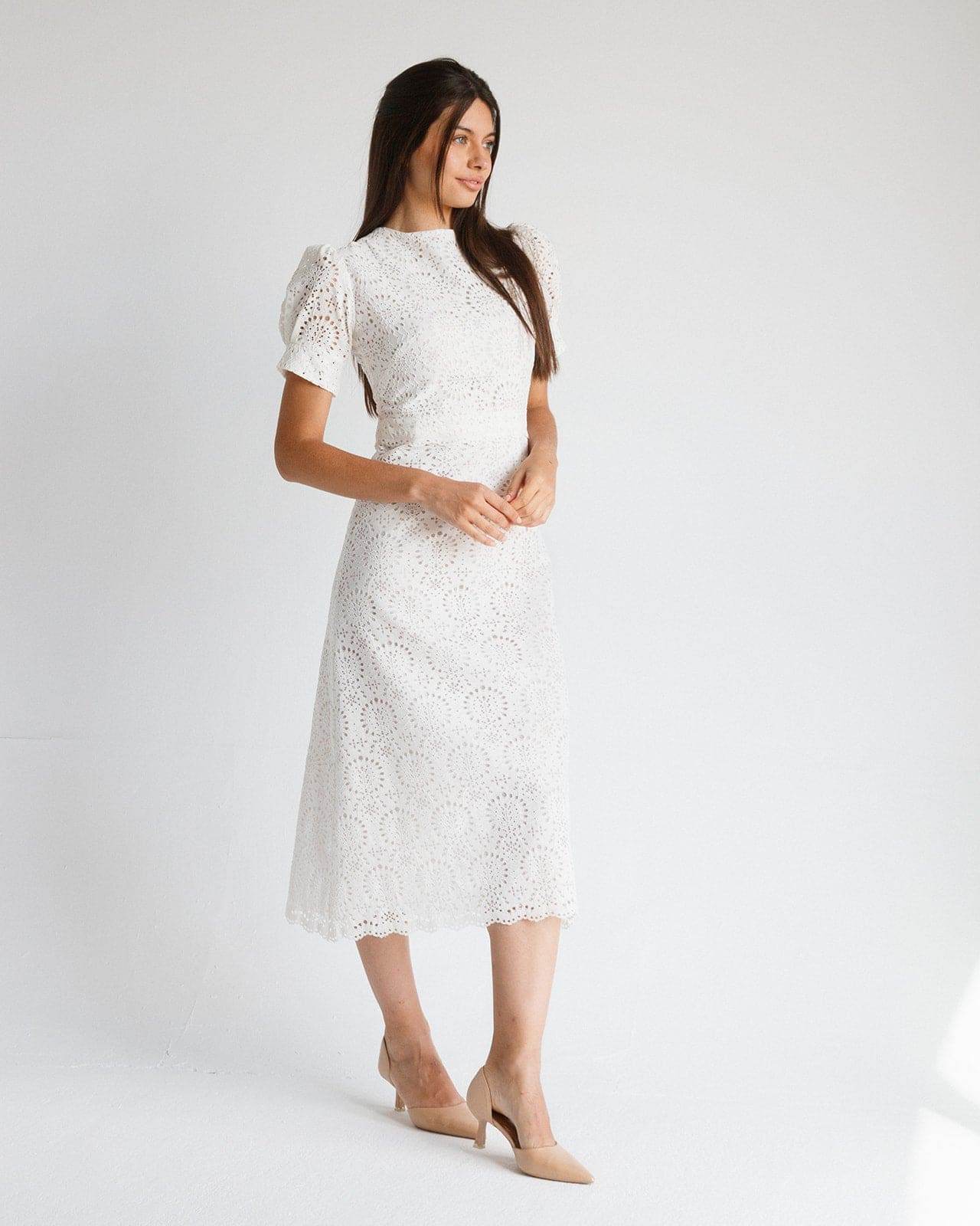 LARA MIDI EMBROIDERY DRESS - MOONMAINS EGY