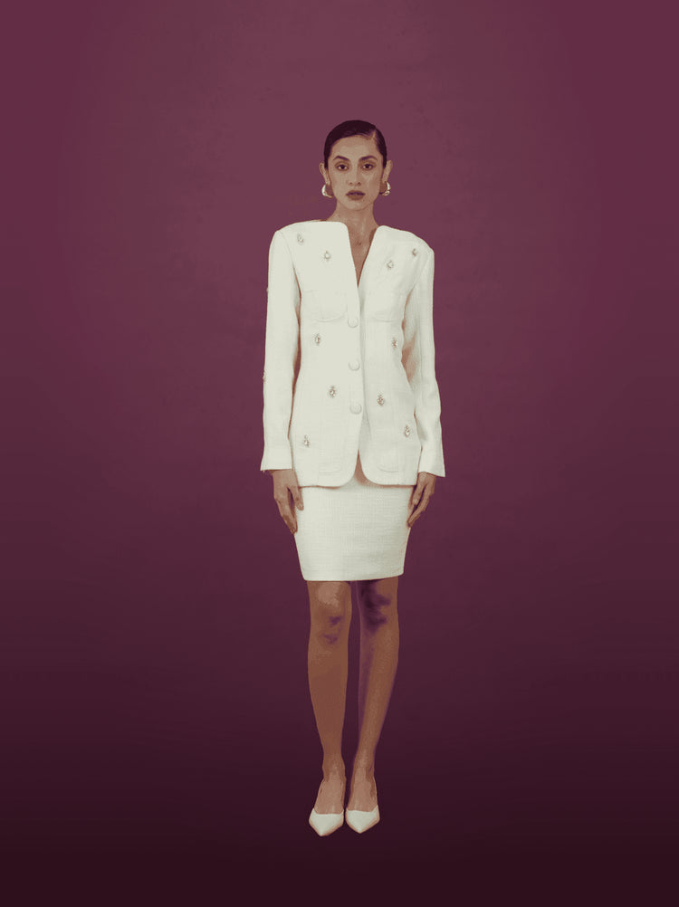 Azure Elegance Belted Ensemble - MOONMAINS EGY