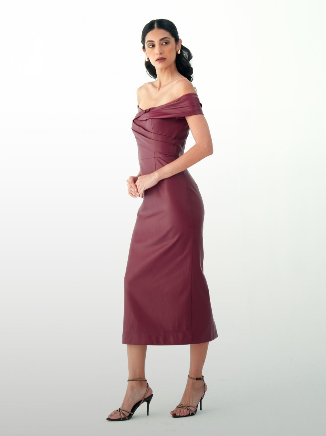 Burgundy Leather dress