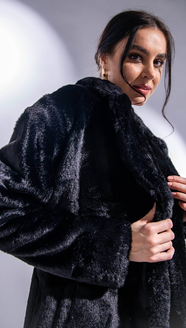 long faux fur jacket - MOONMAINS EGY