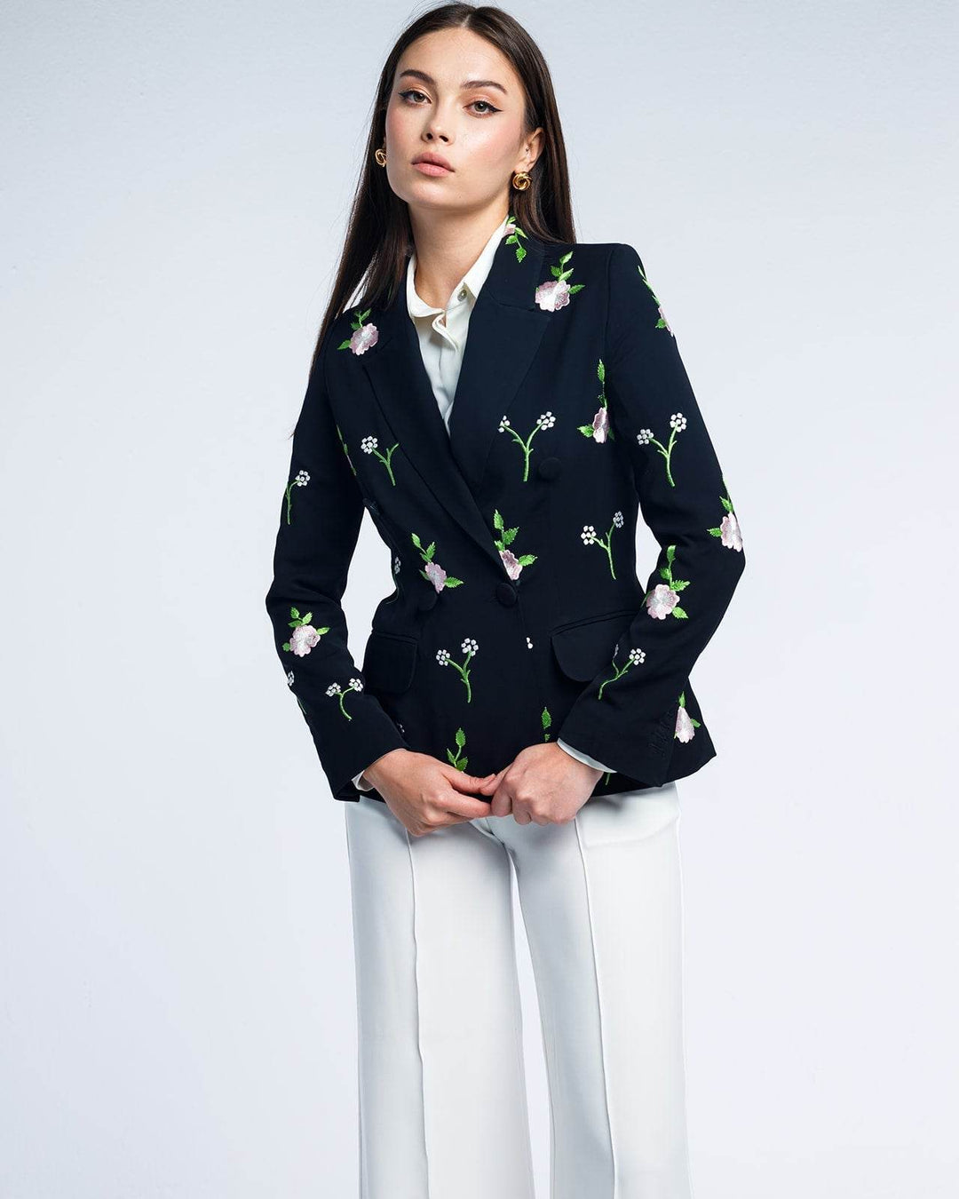 ROSIE - FLORAL EMBROIDERY DOUBLE-BREASTED BLAZER - MOONMAINS EGY