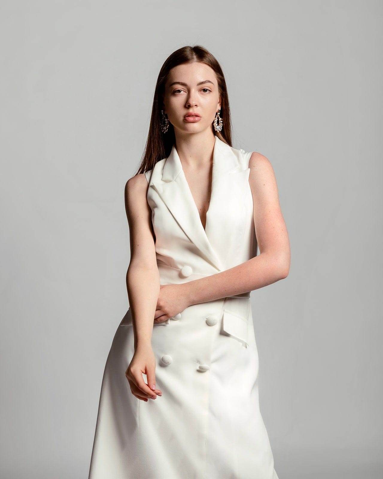 NEW DOUBLE-BREASTED BELTED BLAZER MIDI DRESS - MOONMAINS EGY