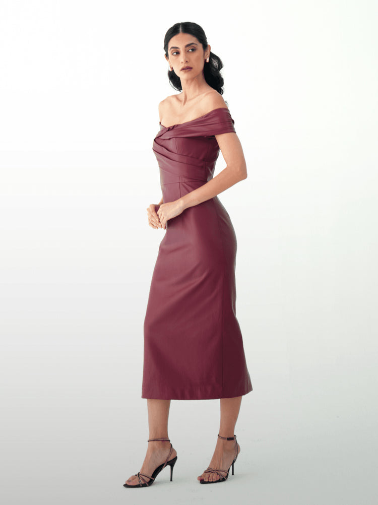 Burgundy Luxe dress - MOONMAINS EGY