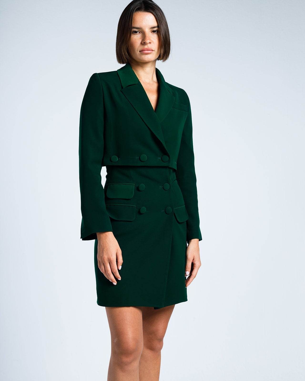 MINI DRESS WITH CROPPED BLAZER AND MINI SKIRT - MOONMAINS EGY