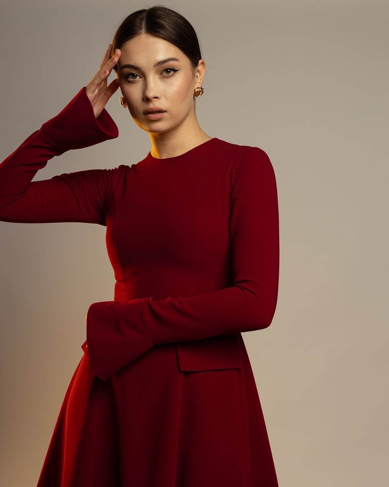 LONG SLEEVES MINI DRESS WITH POCKETS - MOONMAINS EGY