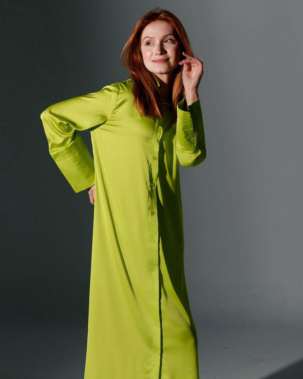 MAXI SATIN SHIRT - MOONMAINS EGY