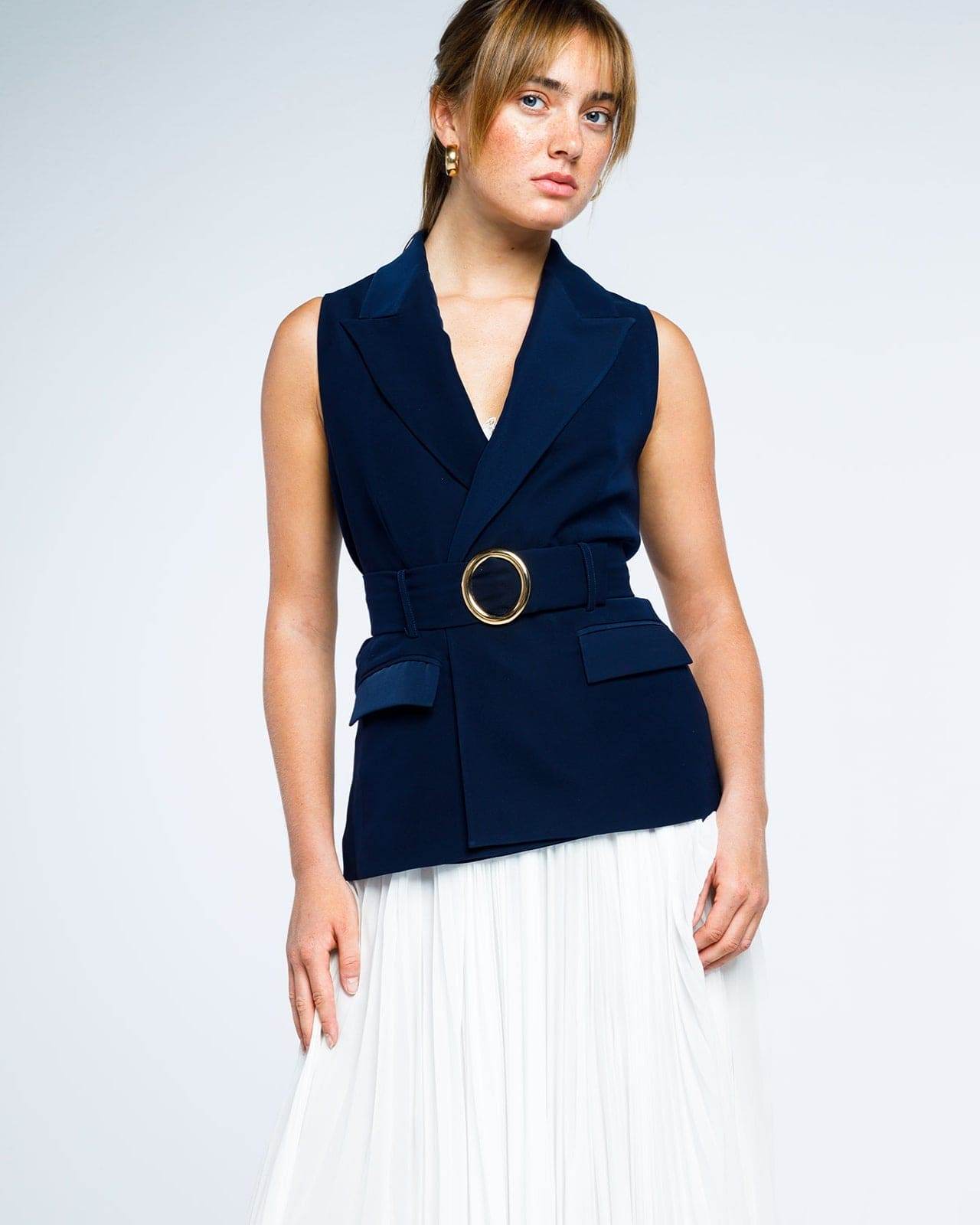 BELTED WAISTCOAT BLAZER - MOONMAINS EGY