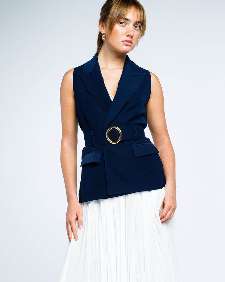 BELTED WAISTCOAT BLAZER - MOONMAINS EGY