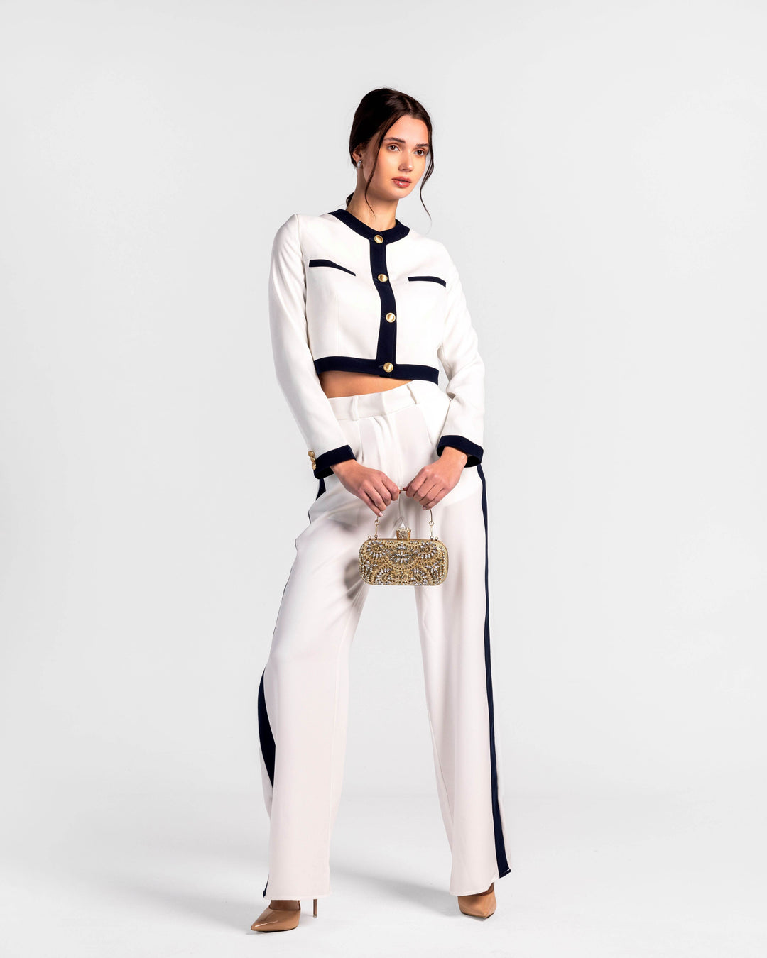 Contemporary Trim Casual Suit Set - MOONMAINS EGY