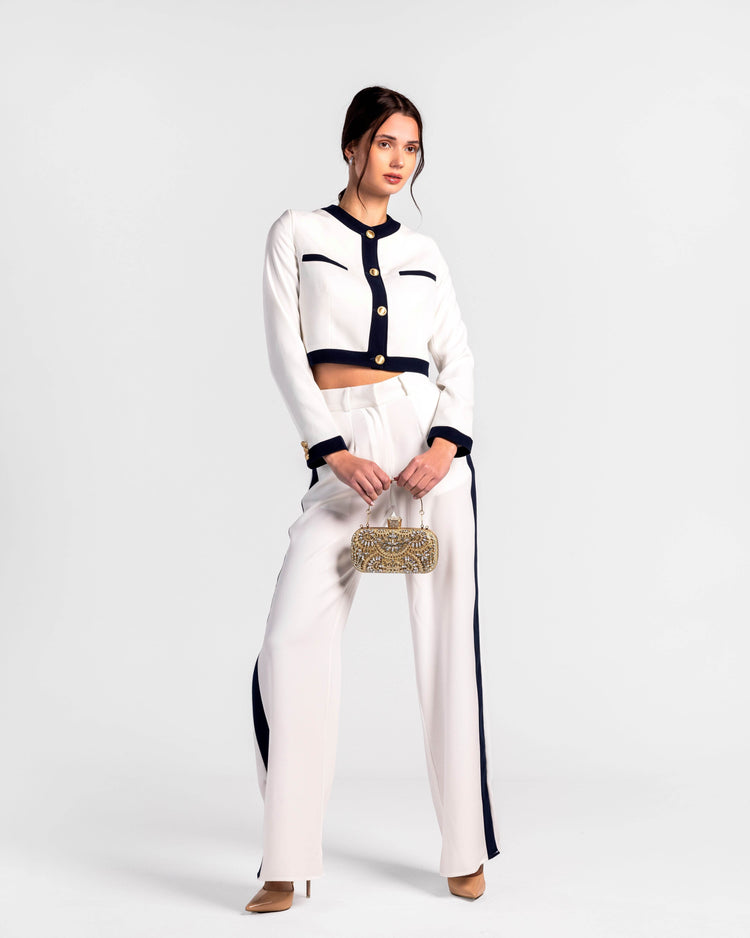 Contemporary Trim Casual Suit Set - MOONMAINS EGY