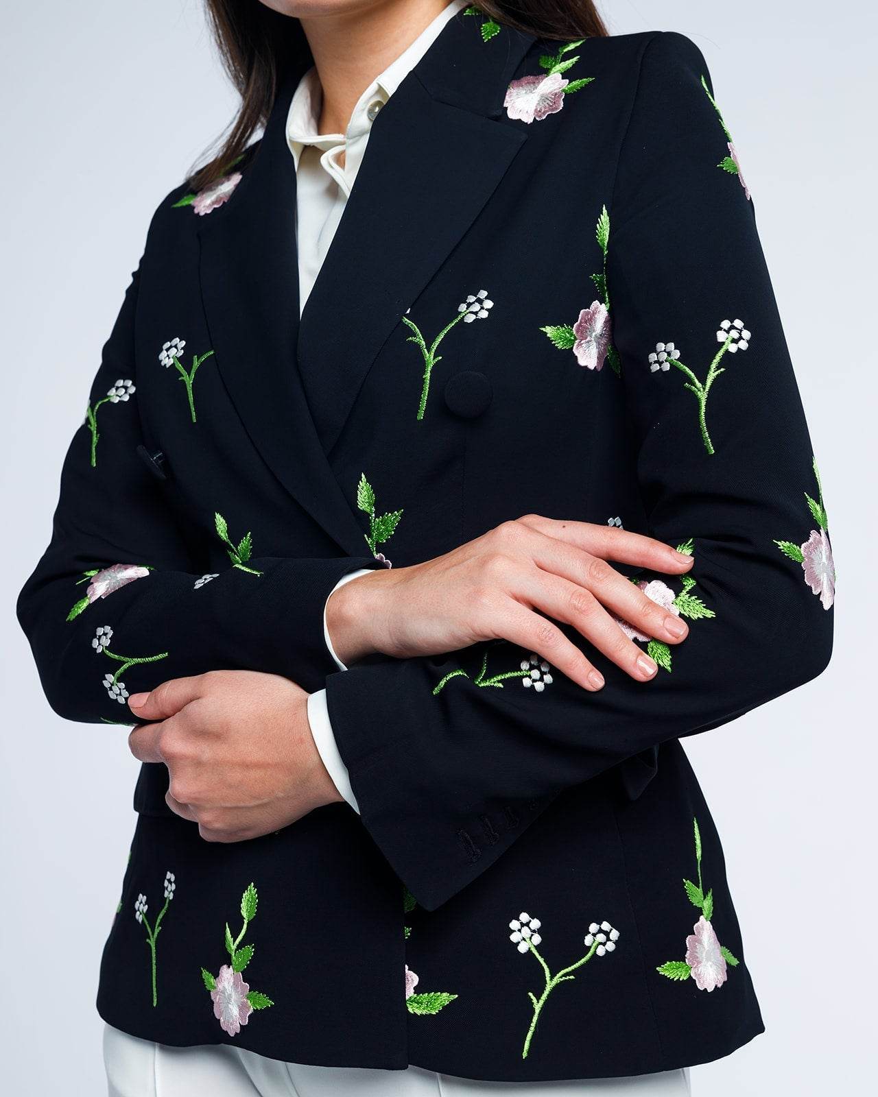 ROSIE - FLORAL EMBROIDERY DOUBLE-BREASTED BLAZER - MOONMAINS EGY