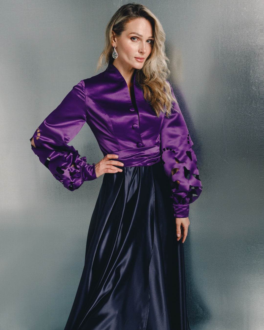 Long sleeves high neck cardi-dress - MOONMAINS EGY