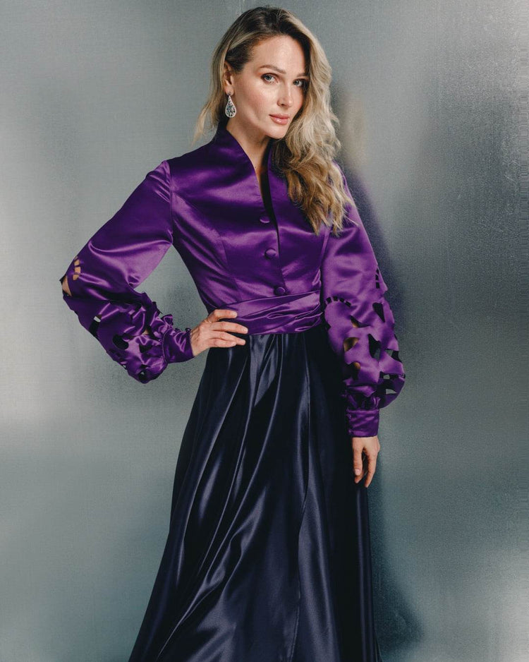 Long sleeves high neck cardi-dress - MOONMAINS EGY