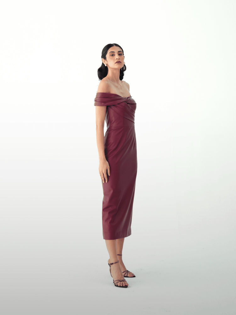 Burgundy Luxe dress - MOONMAINS EGY