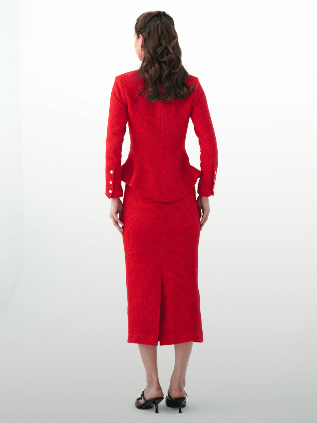 Tweed long skirt red suit - MOONMAINS EGY