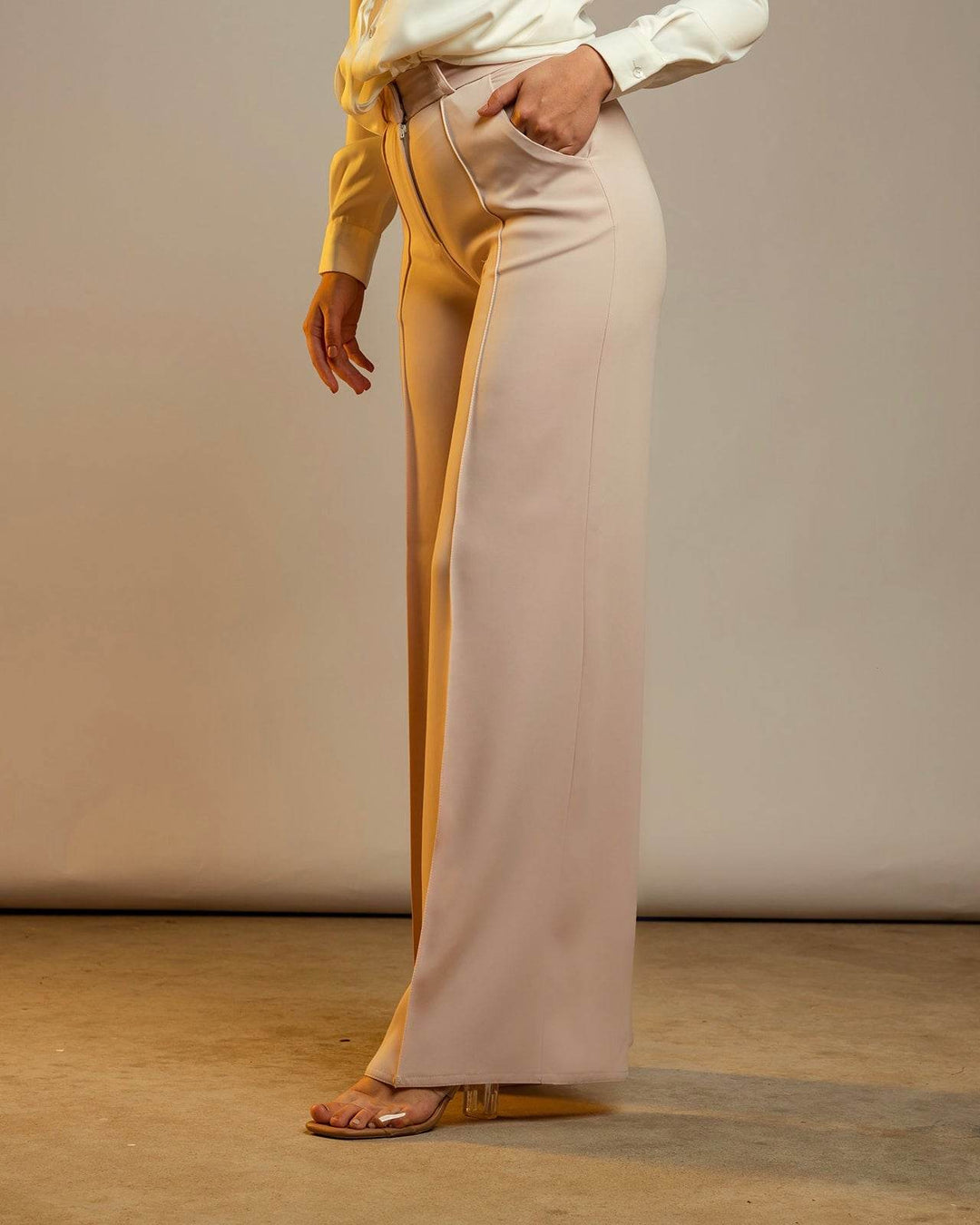 HIGH RISE WIDE LEG TROUSERS - MOONMAINS EGY