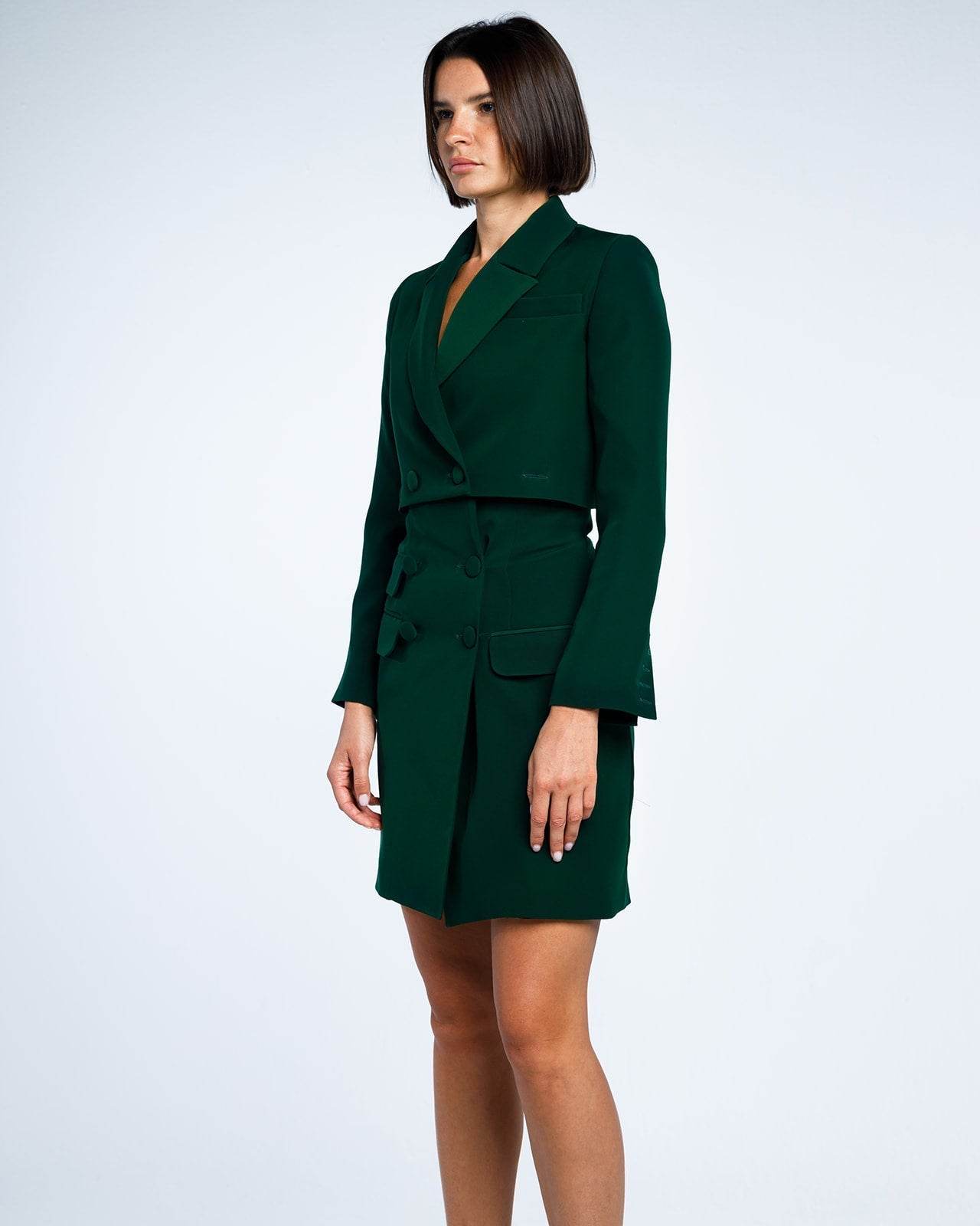 MINI DRESS WITH CROPPED BLAZER AND MINI SKIRT - MOONMAINS EGY
