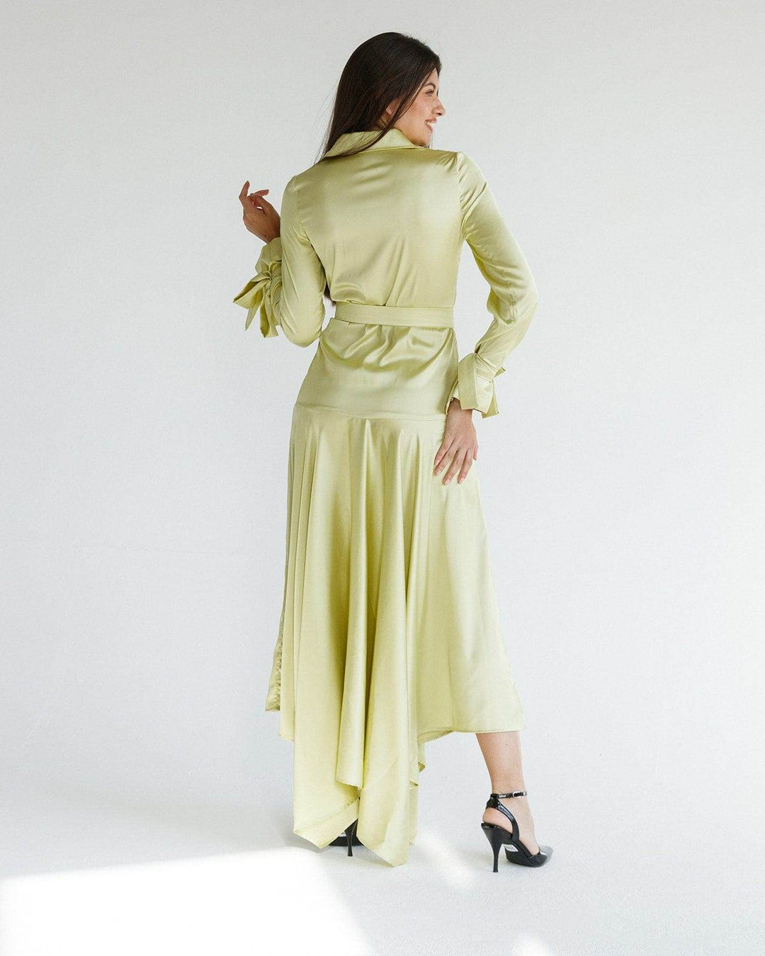 TIE-DETAIL SATIN MAXI DRESS - MOONMAINS EGY