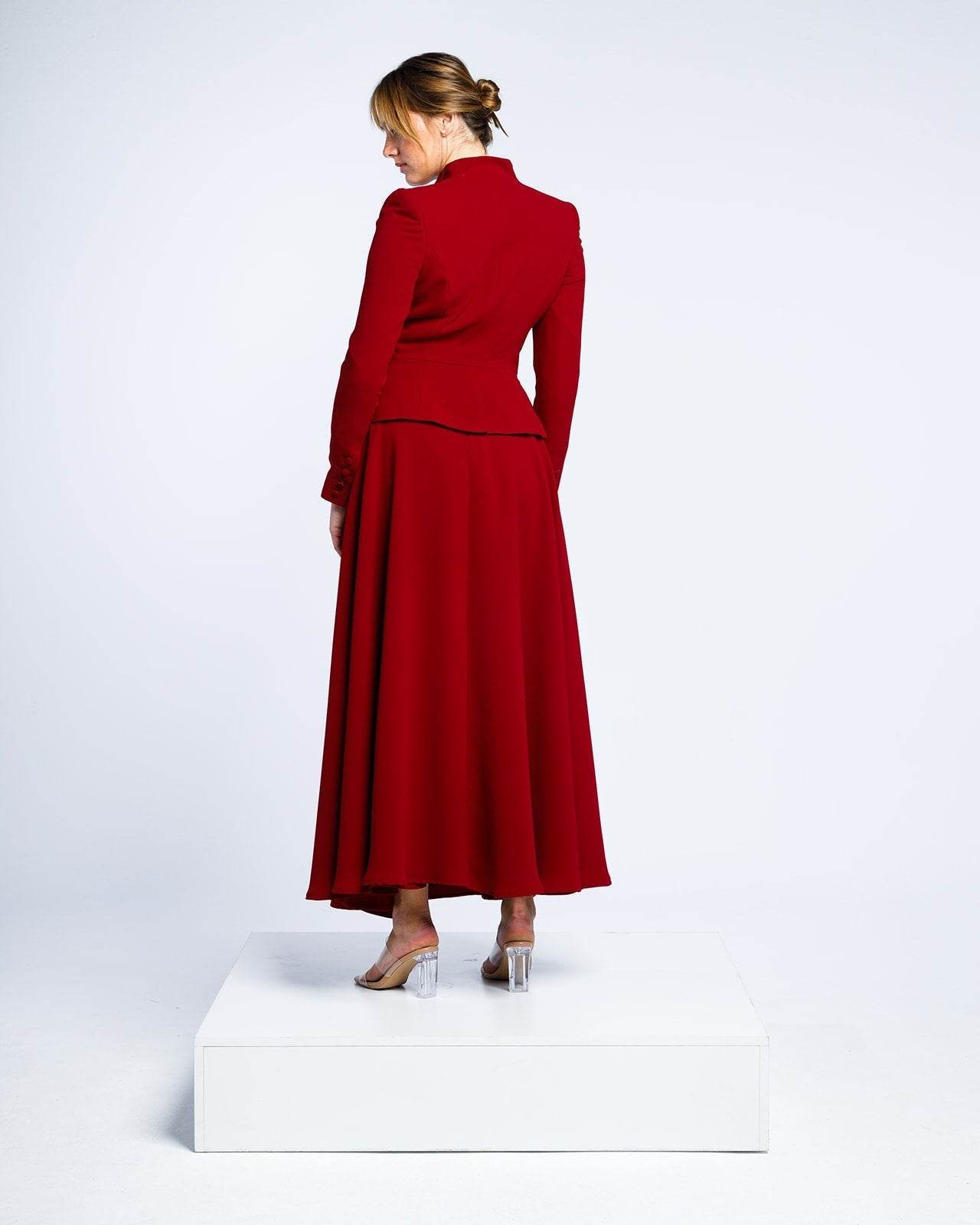 HIGH RISE CREPE MIDI SKIRT - MOONMAINS EGY