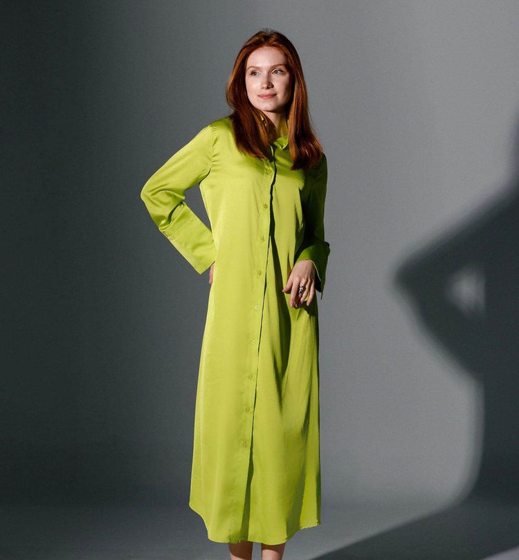 MAXI SATIN SHIRT - MOONMAINS EGY