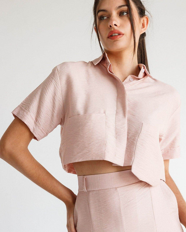 CROPPED LINEN SHIRT - MOONMAINS EGY