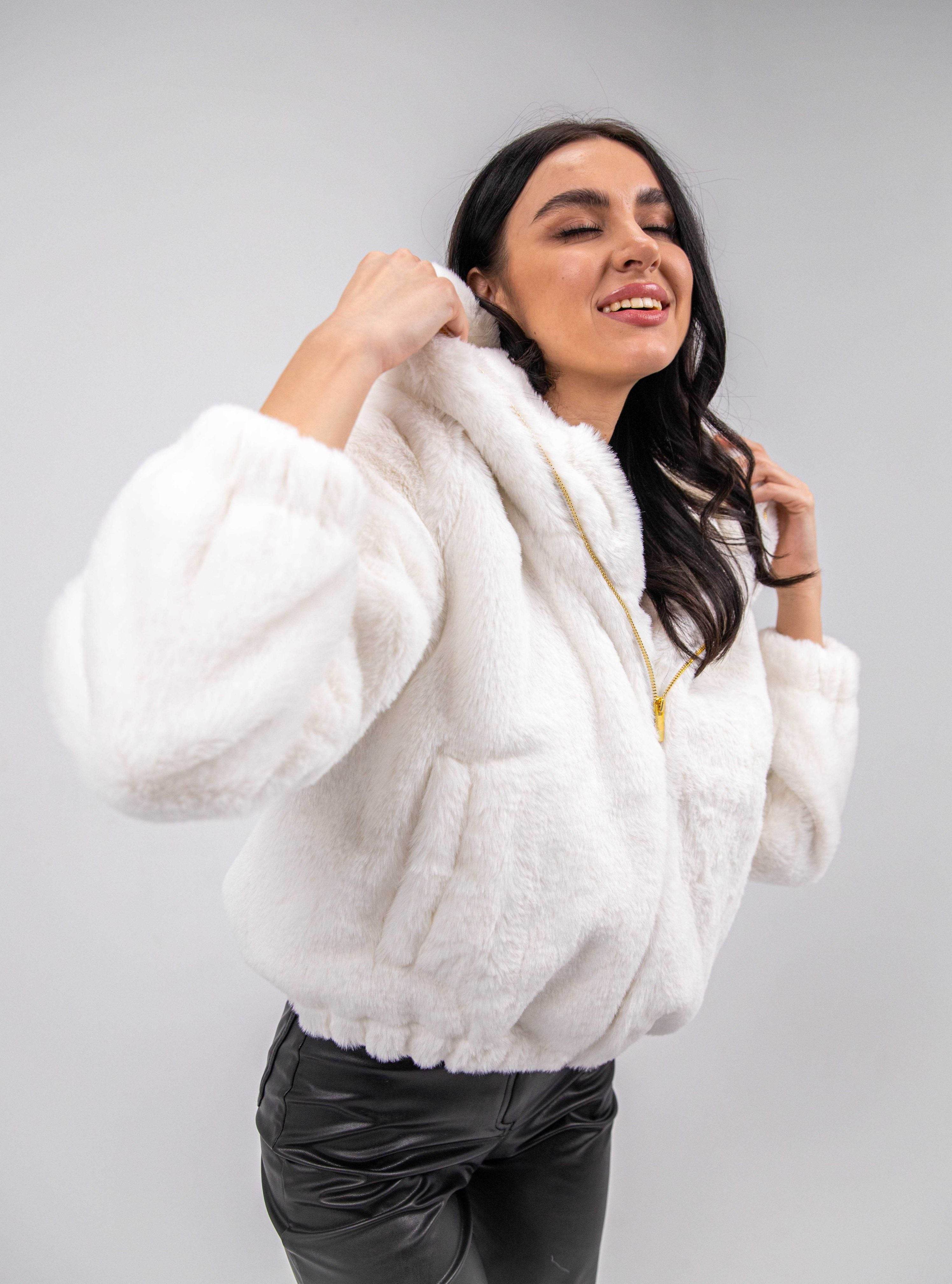 FAUX FUR HOODED JACKET - MOONMAINS EGY