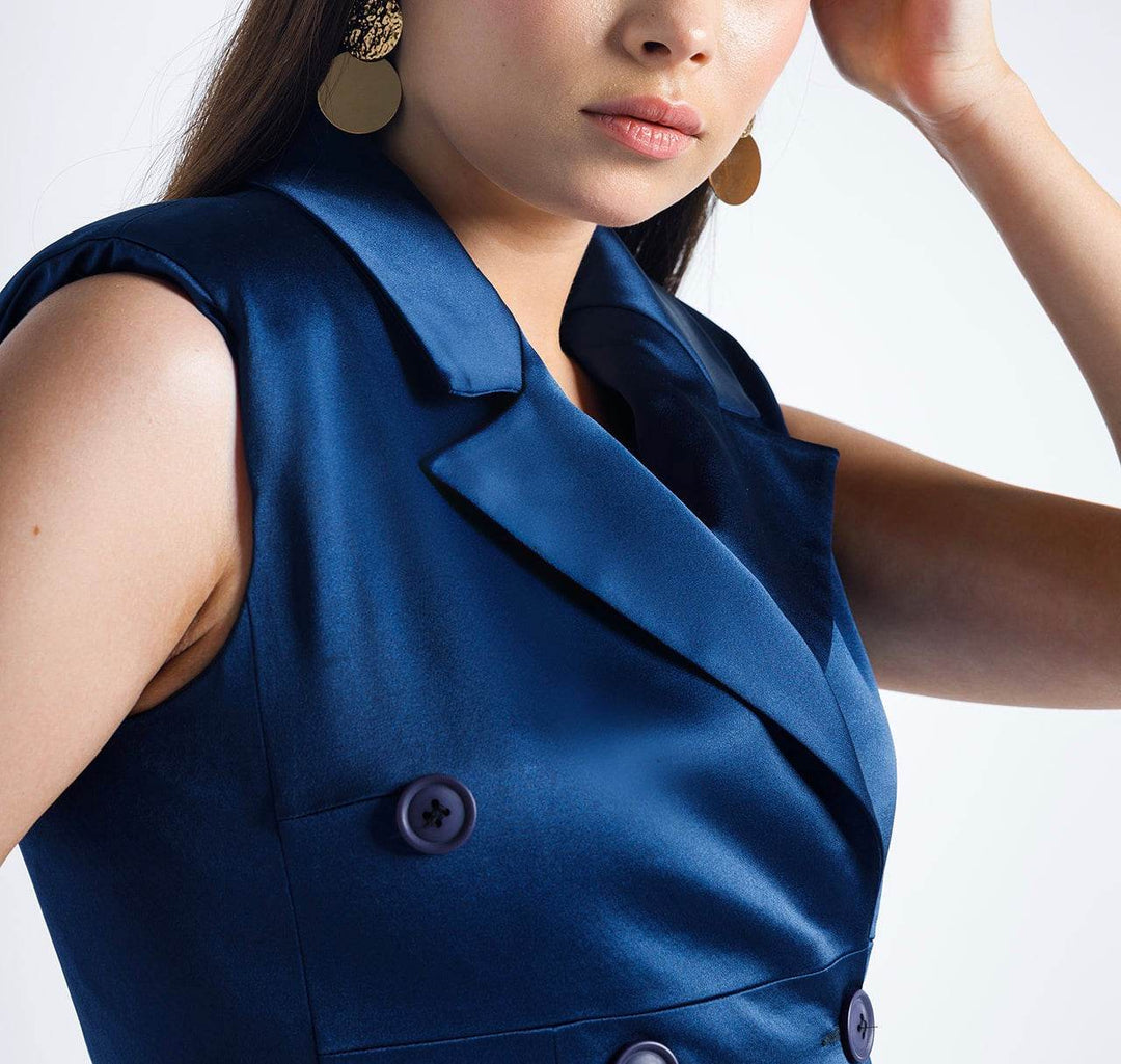 BLAZER DRESS WITH PLEATED SKIRT - MOONMAINS EGY